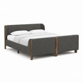Polsterbett Doppelbett Dunkelgrau Polyester Massivholz 160 x 200 cm