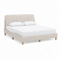 Polsterbett Doppelbett Beige Polyestergewebe Rechteckig 160 x 200 cm