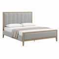 Polsterbett Doppelbett Grau Natur Eiche Massivholz Rechteckig 160 x 200 cm