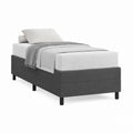 Polsterbett Einzelbett Dunkelgrau Polyester Rechteckig 90 x 200 cm