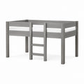 Kinderhochbett aus massivem Kiefernholz Grau rechteckig mit Leiter Liegefläche 90 x 200 cm Außenmaße 208 x 98 x 160 cm