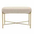 Bettbank Polsterbank Beige Polyester Stahlgestell Goldfarben Rechteckig 100 x 40 x 48 cm