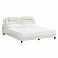 Polsterbett Doppelbett Weiß PU-Kunstleder Rechteckig 180 x 200 cm