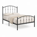 Metallbett Doppelbett Schwarz pulverbeschichteter Stahl Rundbogen 160 x 200 cm