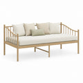 Tagesbett aus Massivholz Natur mit Polsterauflage rechteckig 209 x 99 x 94 cm