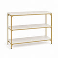 Bücherregal mit 3 Ablagen Weiß Gold Stahl MDF 120 x 40 x 100 cm