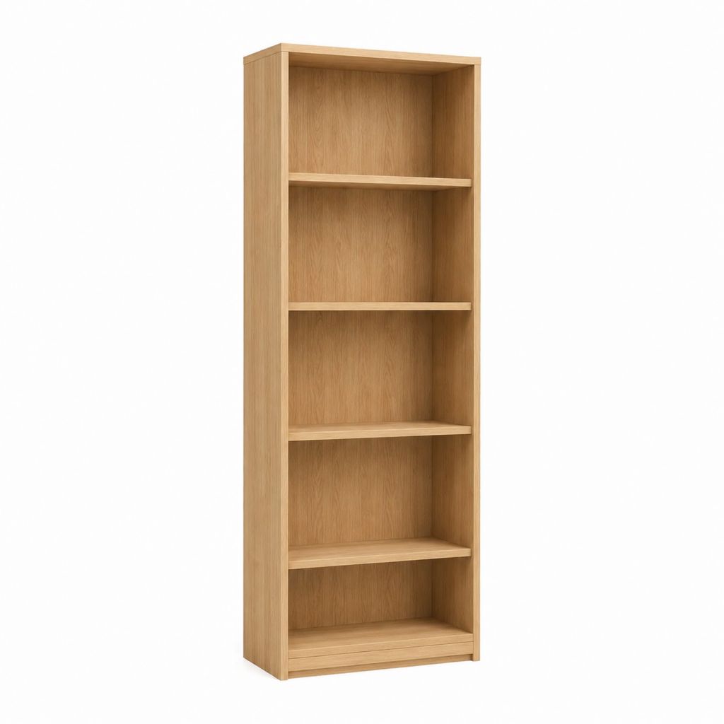 Bücherregal Standregal Eiche hell Spanplatte rechteckig 60 x 30 x 180 cm