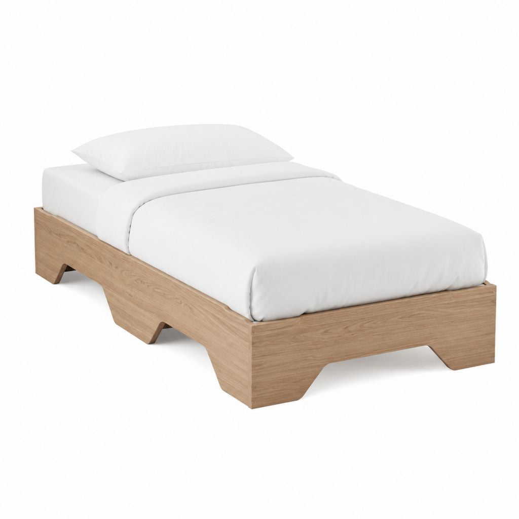 Einzelbett Bettgestell in Eiche-Optik aus Spanplatte 90 x 200 cm